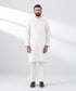 Men's Stitched Kurta White Dobby Suit